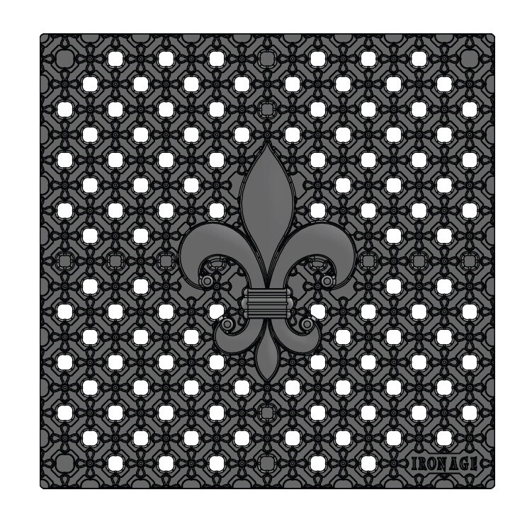 12-inch catch basin Creole grate 12-inch catch basin kit with decorative cast iron Creole grate for residential and commercial drainage