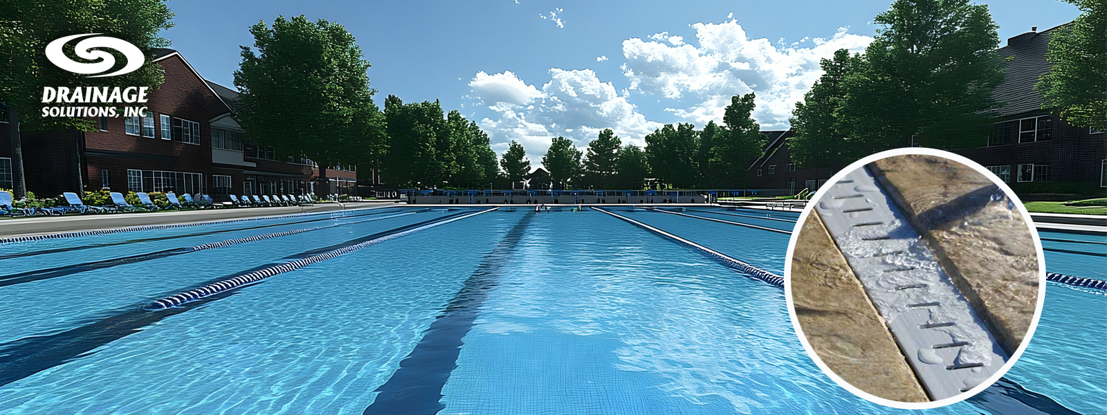 lic swimming pool includes Stegmeier Deck Drains from Drainage Solutions Inc.