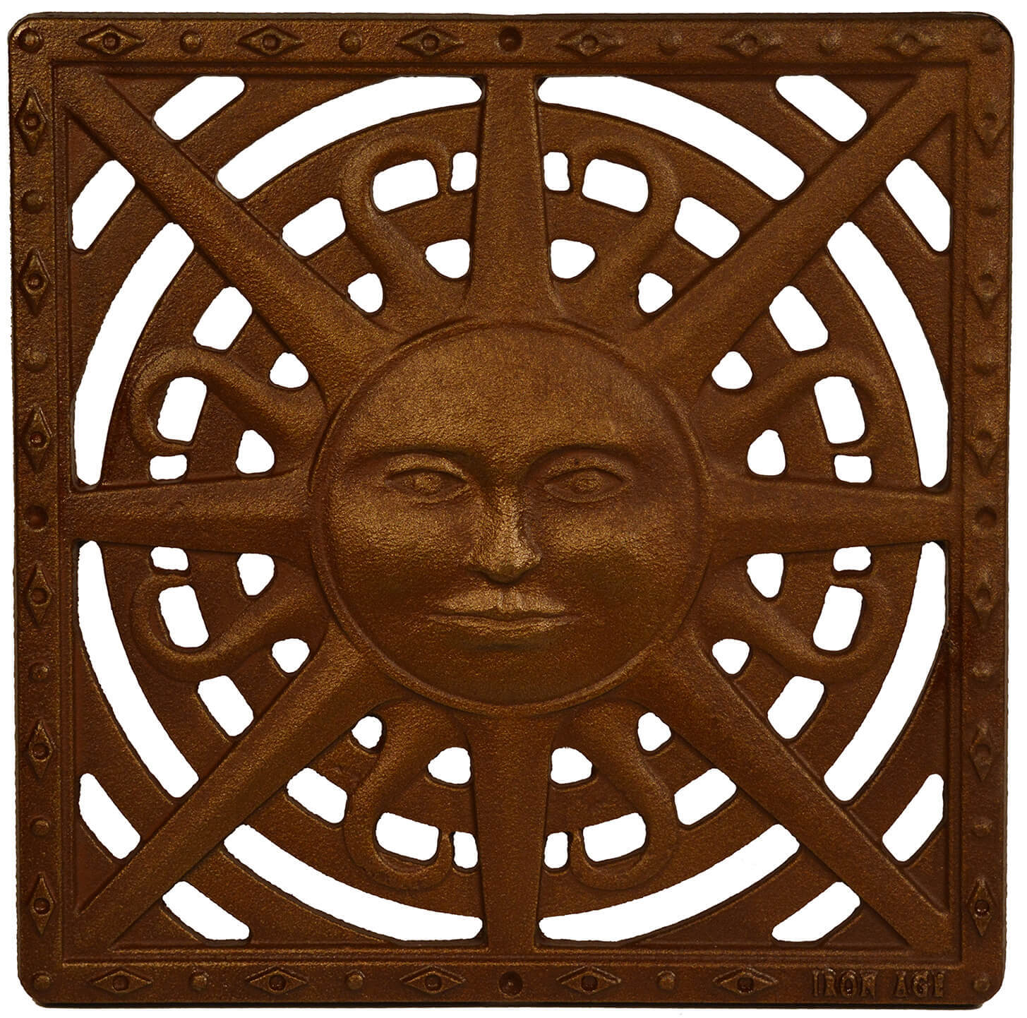Iron Age Designs Baked-on oil finish Cast Iron Sun Drain Grate  Iron Age Designs Baked-on oil finish Cast Iron Sun Drain Grate